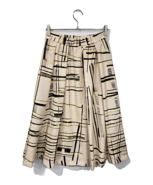 UNTITLED（アンタイトル）UNTITLED (アンタイトル) アートチェックスカート ベージュ サイズ:M 未使用品の古着・服飾アイテム