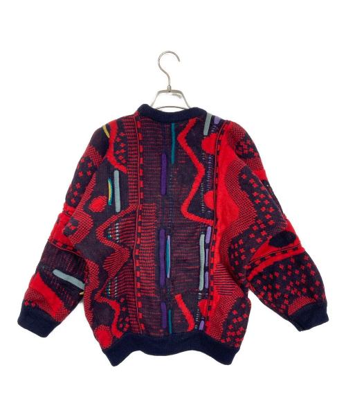 Coogi（クージー）Coogi (クージー) 3Dニット ネイビー×レッド サイズ:Mの古着・服飾アイテム