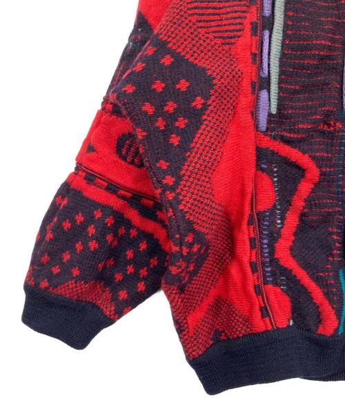Coogi（クージー）Coogi (クージー) 3Dニット ネイビー×レッド サイズ:Mの古着・服飾アイテム