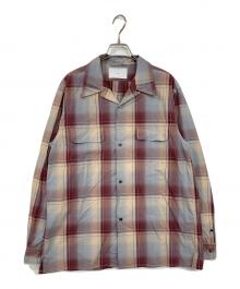 SUGARHILL（シュガーヒル）の古着「OMBRE PLAID OPEN COLLAR BLOUSE」｜レッド
