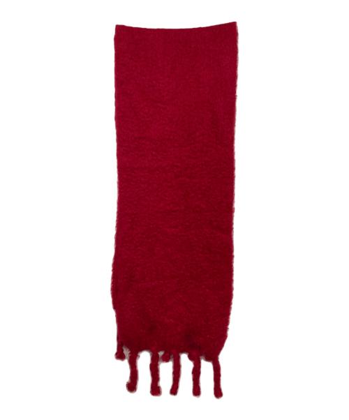 LOEWE（ロエベ）LOEWE (ロエベ) モヘヤ大判アナグラムマフラー レッドの古着・服飾アイテム