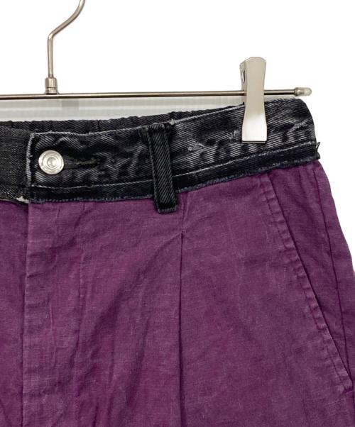 MAISON SPECIAL（メゾンスペシャル）MAISON SPECIAL (メゾンスペシャル) サスティナブルリメイクウエストデニムミックスショーツ パープル サイズ:Mの古着・服飾アイテム
