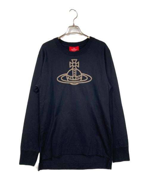 Vivienne Westwood（ヴィヴィアンウエストウッド）Vivienne Westwood (ヴィヴィアンウエストウッド) オーブ刺繍カットソー ブラック サイズ:01の古着・服飾アイテム