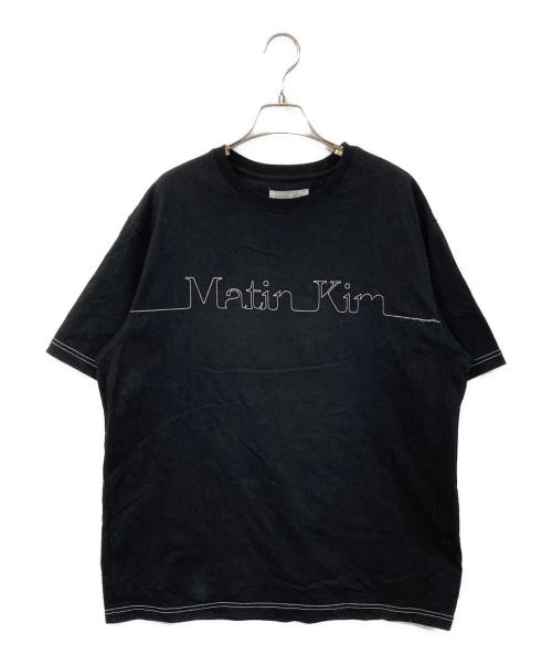 Matin Kim（マーティン・キム）Matin Kim (マーティン・キム) ステッチロゴTシャツ ブラック サイズ:Lの古着・服飾アイテム