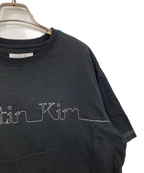 Matin Kim（マーティン・キム）Matin Kim (マーティン・キム) ステッチロゴTシャツ ブラック サイズ:Lの古着・服飾アイテム