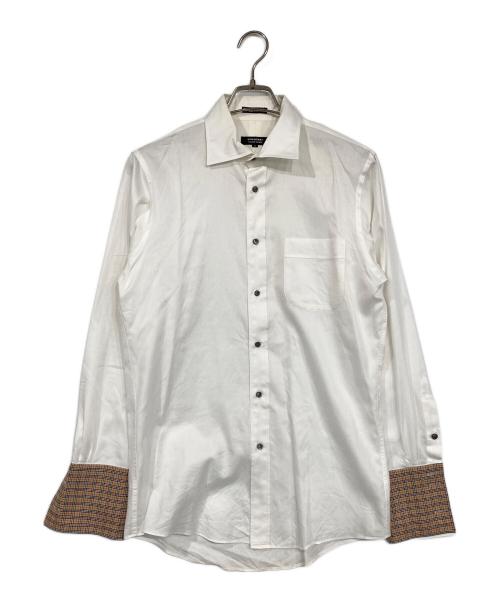 BURBERRY BLACK LABEL（バーバリーブラックレーベル）BURBERRY BLACK LABEL (バーバリーブラックレーベル) 袖チェックシャツ ホワイト サイズ:39の古着・服飾アイテム
