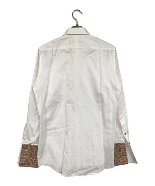 BURBERRY BLACK LABEL（バーバリーブラックレーベル）BURBERRY BLACK LABEL (バーバリーブラックレーベル) 袖チェックシャツ ホワイト サイズ:39の古着・服飾アイテム