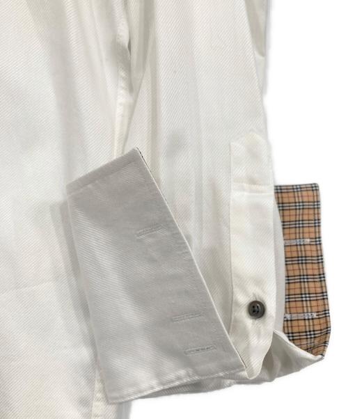 BURBERRY BLACK LABEL（バーバリーブラックレーベル）BURBERRY BLACK LABEL (バーバリーブラックレーベル) 袖チェックシャツ ホワイト サイズ:39の古着・服飾アイテム