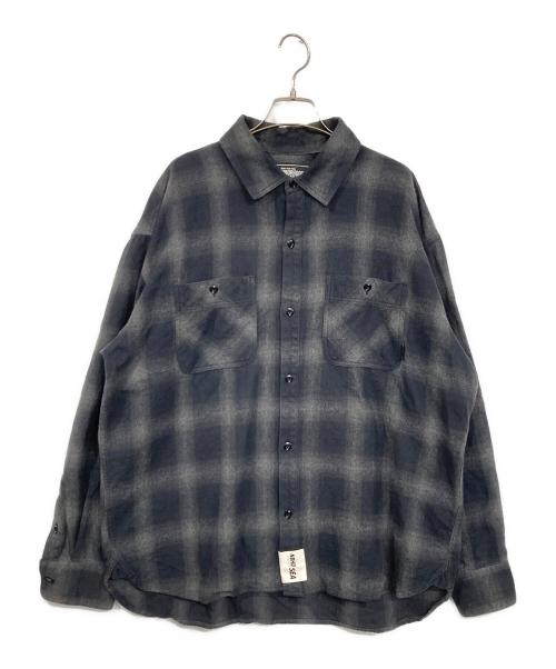 NEIGHBORHOOD（ネイバーフッド）NEIGHBORHOOD (ネイバーフッド) WIND AND SEA (ウィンダンシー) OMBRE CHECK SHIRT グレー サイズ:Lの古着・服飾アイテム