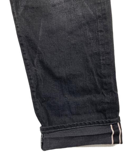 uniform experiment（ユニフォームエクスペリメント）uniform experiment (ユニフォームエクスペリメント) DAMAGED DENIM TAPERED PANTS ブラック サイズ:4の古着・服飾アイテム