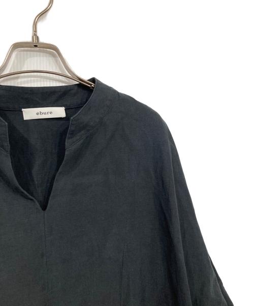 ebure（エブール）ebure (エブール) テンセルリネン ウエストマークシャツワンピース ブラック サイズ:38の古着・服飾アイテム