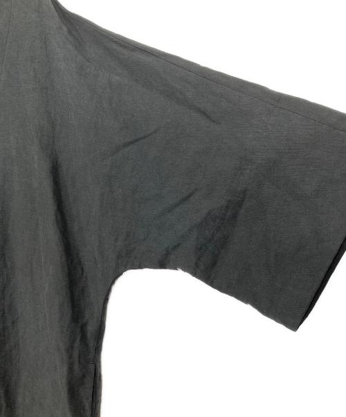 ebure（エブール）ebure (エブール) テンセルリネン ウエストマークシャツワンピース ブラック サイズ:38の古着・服飾アイテム