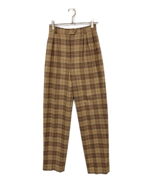 MaxMara（マックスマーラ）MaxMara (マックスマーラ) チェックパンツ ベージュ サイズ:40の古着・服飾アイテム