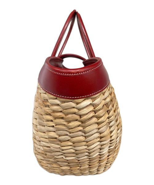 COACH（コーチ）COACH (コーチ) カゴバッグ レッド×ベージュの古着・服飾アイテム