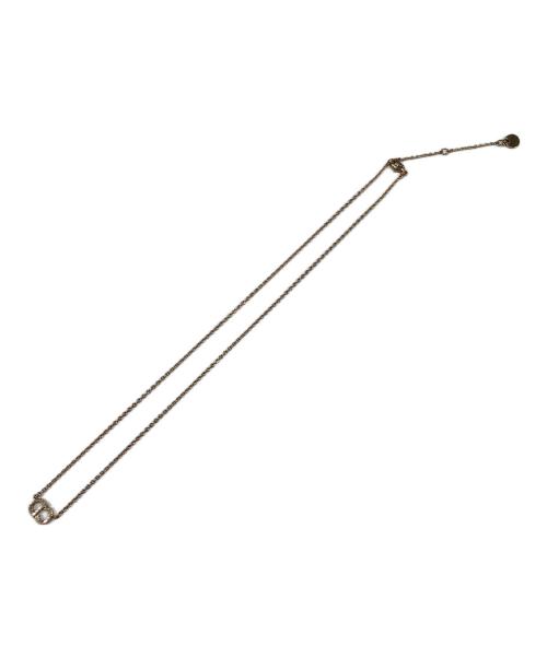 Dior（ディオール）DIOR (ディオール) clair D Luneラインストーンロゴネックレス ゴールドの古着・服飾アイテム