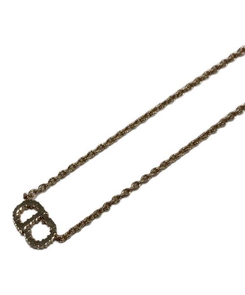 Dior（ディオール）DIOR (ディオール) clair D Luneラインストーンロゴネックレス ゴールドの古着・服飾アイテム