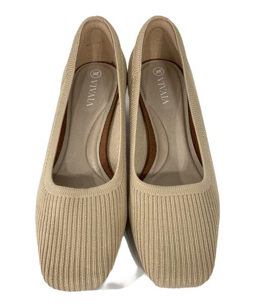VIVAIA（ビバイア）VIVAIA (ビバイア) ニットパンプス ベージュ サイズ:35.5の古着・服飾アイテム