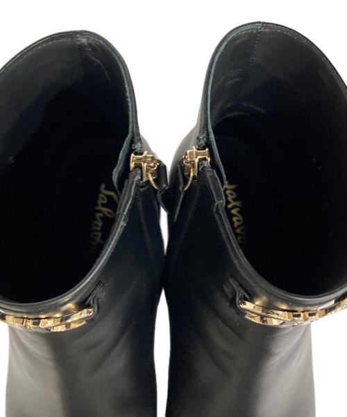 Salvatore Ferragamo（サルヴァトーレ フェラガモ）Salvatore Ferragamo (サルヴァトーレ フェラガモ) ガンチーニショートブーツ ブラック サイズ:5の古着・服飾アイテム