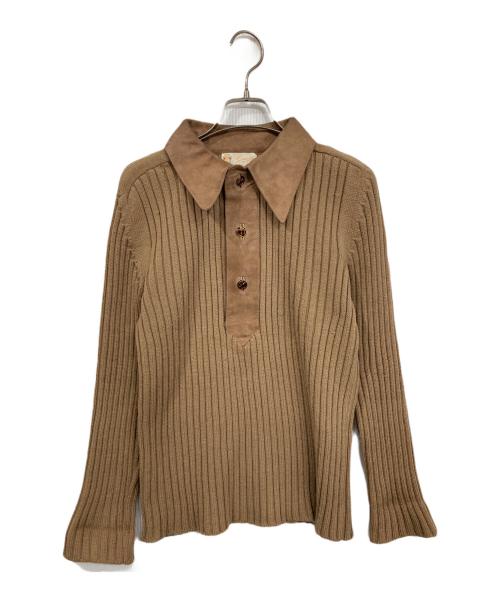 GUCCI（グッチ）GUCCI (グッチ) ヴィンテージニットポロシャツ ベージュ サイズ:50の古着・服飾アイテム