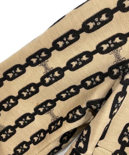 CELINE（セリーヌ）CELINE (セリーヌ) ヴィンテージニットシャツ ベージュ×ブラック サイズ:44の古着・服飾アイテム