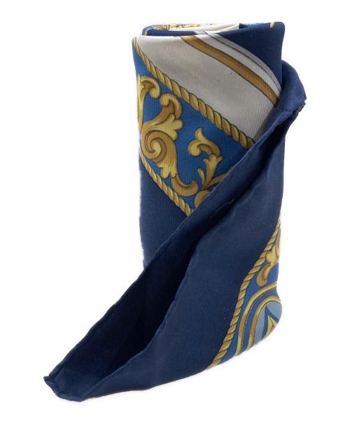 CELINE（セリーヌ）CELINE (セリーヌ) シルクスカーフ ネイビーの古着・服飾アイテム