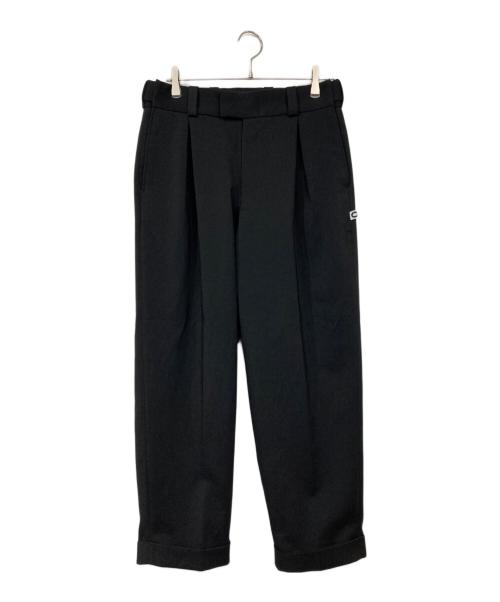 CAHLUMN（カウラム）CAHLUMN (カウラム) Polyester 1 Tuck Slacks Pant ブラック サイズ:Lの古着・服飾アイテム