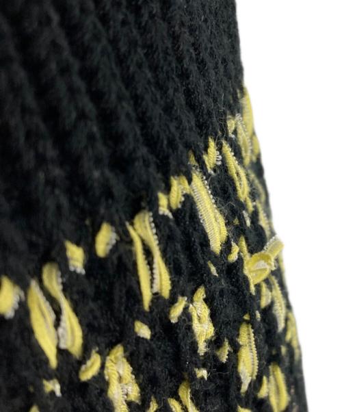 MAISON SPECIAL（メゾンスペシャル）MAISON SPECIAL (メゾンスペシャル) タックジャガードボーダーオーバーサイズVネックカーディガン ブラック サイズ:46の古着・服飾アイテム