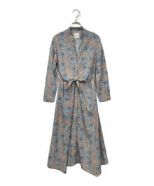 Ameri（アメリ）の古着「TIE SHIRT DRESS」｜ベージュ×グレー