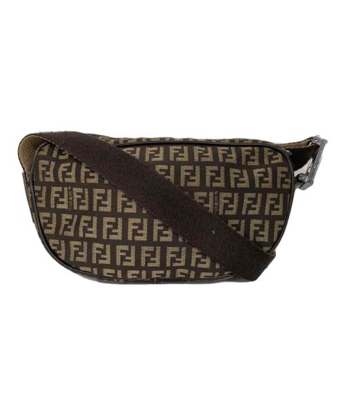 FENDI（フェンディ）FENDI (フェンディ) ズッキーノ柄ショルダーバッグ ブラウンの古着・服飾アイテム