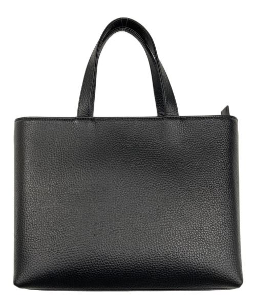 HushTug（ハッシュタグ）hushtug (ハッシュタグ) シボ革トートバッグ ブラックの古着・服飾アイテム