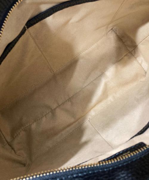 HushTug（ハッシュタグ）hushtug (ハッシュタグ) シボ革トートバッグ ブラックの古着・服飾アイテム