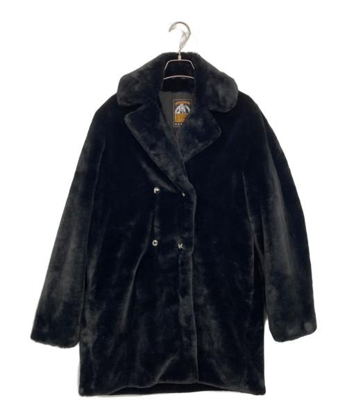 Hysteric Glamour（ヒステリックグラマー）Hysteric Glamour (ヒステリックグラマー) フェイクファー 4ツ釦チェスターコート ブラック サイズ:FREEの古着・服飾アイテム