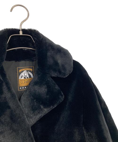 Hysteric Glamour（ヒステリックグラマー）Hysteric Glamour (ヒステリックグラマー) フェイクファー 4ツ釦チェスターコート ブラック サイズ:FREEの古着・服飾アイテム