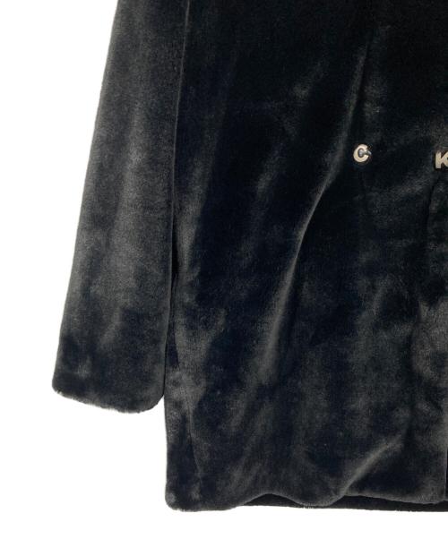 Hysteric Glamour（ヒステリックグラマー）Hysteric Glamour (ヒステリックグラマー) フェイクファー 4ツ釦チェスターコート ブラック サイズ:FREEの古着・服飾アイテム