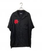 WILD SIDE YOHJI YAMAMOTOワイルドサイド ヨウジ ヤマモト）の古着「Embroidery Short Sleeve Shirt」｜ブラック