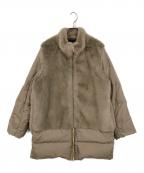 23区ニジュウサンク）の古着「ECOPEL エコファーコンビ ダウンコート」｜ベージュ