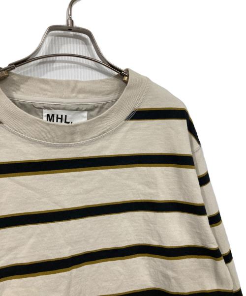 MHL（エムエイチエル）MHL (エムエイチエル) OUTLINE STRIPE JERSEY ベージュ×ブラック サイズ:Lの古着・服飾アイテム