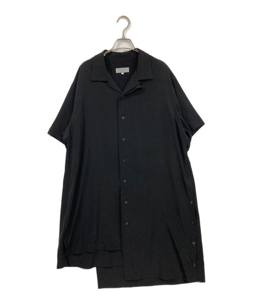 Yohji Yamamoto pour homme（ヨウジヤマモト プールオム）Yohji Yamamoto pour homme (ヨウジヤマモト プールオム) 半袖レイヤードアシメシャツコート ブラック サイズ:2の古着・服飾アイテム