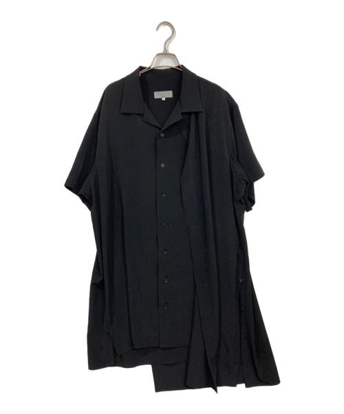 Yohji Yamamoto pour homme（ヨウジヤマモト プールオム）Yohji Yamamoto pour homme (ヨウジヤマモト プールオム) 半袖レイヤードアシメシャツコート ブラック サイズ:2の古着・服飾アイテム