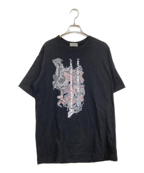 Yohji Yamamoto pour homme（ヨウジヤマモト プールオム）Yohji Yamamoto pour homme (ヨウジヤマモト プールオム) 30/-COMBED SINGLE JERSEY BASIC SHORT SLV PT C ブラック サイズ:3の古着・服飾アイテム
