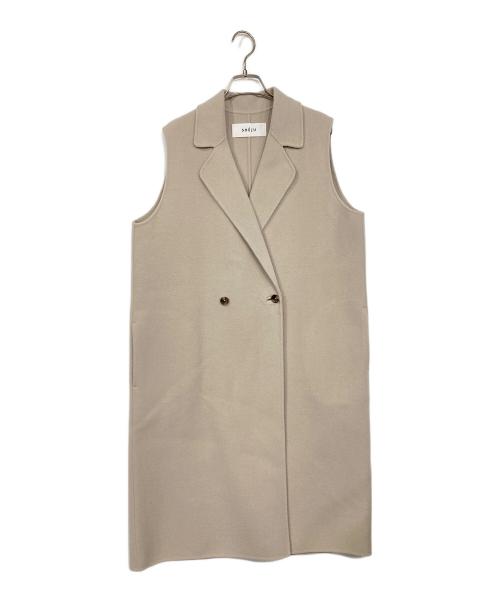 SOEJU（ソージュ）SOEJU (ソージュ) ウールリバーロングジレ ベージュ サイズ:表記なしの古着・服飾アイテム