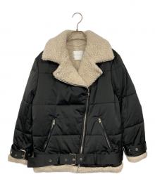 CINOH（チノ）の古着「パディングバイカージャケット」｜ブラック×ベージュ