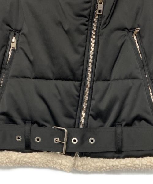 CINOH（チノ）CINOH (チノ) パディングバイカージャケット ブラック×ベージュ サイズ:36の古着・服飾アイテム