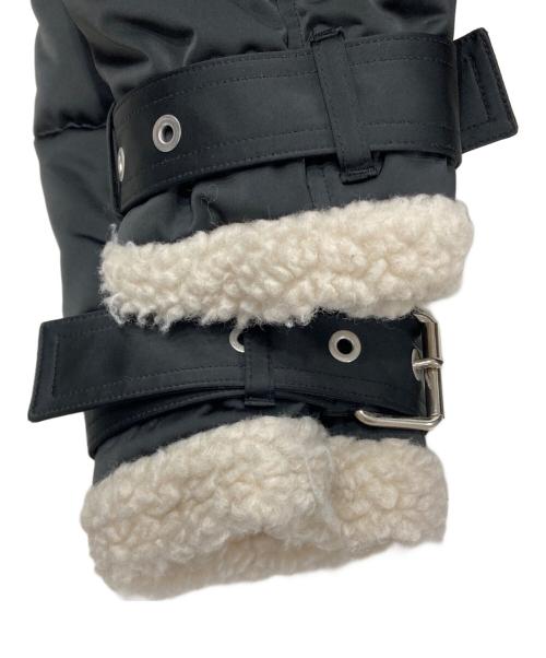 CINOH（チノ）CINOH (チノ) パディングバイカージャケット ブラック×ベージュ サイズ:36の古着・服飾アイテム