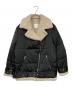 CINOH（チノ）の古着「パディングバイカージャケット」｜ブラック×ベージュ