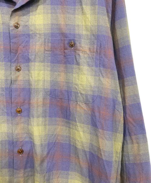 BROWN by 2-tacs（ブラウンバイツータックス）BROWN by 2-tacs (ブラウンバイツータックス) Open collar (L/S) パープル サイズ:MEDIUMの古着・服飾アイテム