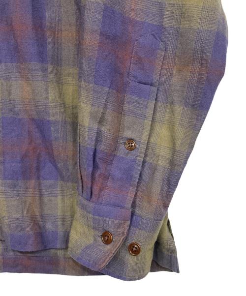 BROWN by 2-tacs（ブラウンバイツータックス）BROWN by 2-tacs (ブラウンバイツータックス) Open collar (L/S) パープル サイズ:MEDIUMの古着・服飾アイテム