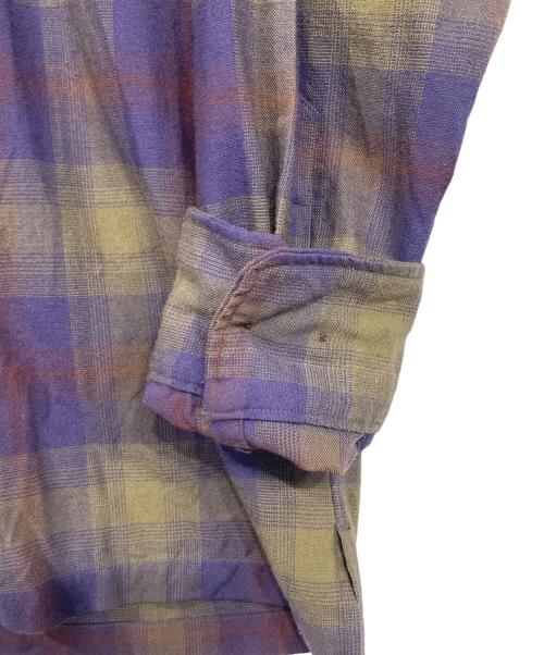 BROWN by 2-tacs（ブラウンバイツータックス）BROWN by 2-tacs (ブラウンバイツータックス) Open collar (L/S) パープル サイズ:MEDIUMの古着・服飾アイテム