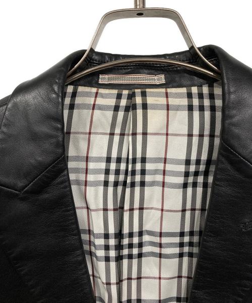 BURBERRY BLACK LABEL（バーバリーブラックレーベル）BURBERRY BLACK LABEL (バーバリーブラックレーベル) ラムレザージャケット ブラック サイズ:Ｍの古着・服飾アイテム