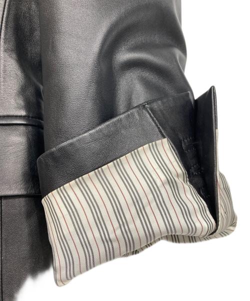 BURBERRY BLACK LABEL（バーバリーブラックレーベル）BURBERRY BLACK LABEL (バーバリーブラックレーベル) ラムレザージャケット ブラック サイズ:Ｍの古着・服飾アイテム